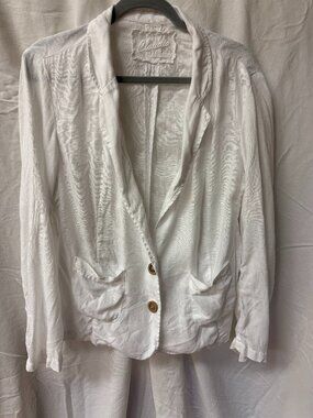 Claudio Milano EUC White linen Blazer XL